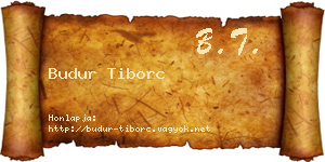 Budur Tiborc névjegykártya